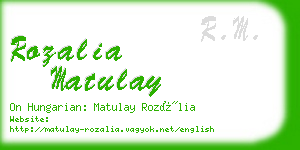 rozalia matulay business card